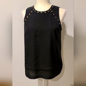 Michael Khors black sleeves top with gold studs. NWOT
